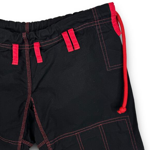 Global Martial Arts Jui Jitsu Gi Pants Drawstring Waist Black Red Size A-0 - Picture 3 of 9